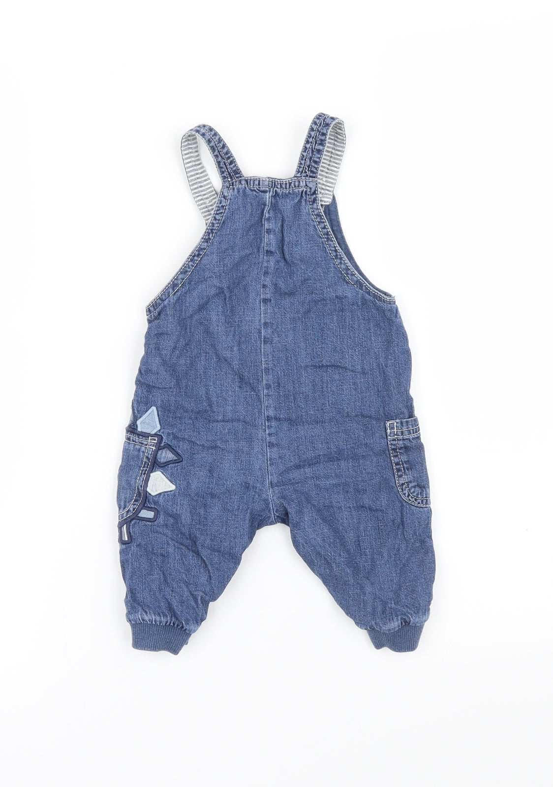 George Baby Blue   Dungaree One-Piece Size 3-6 Months  - dinosaur