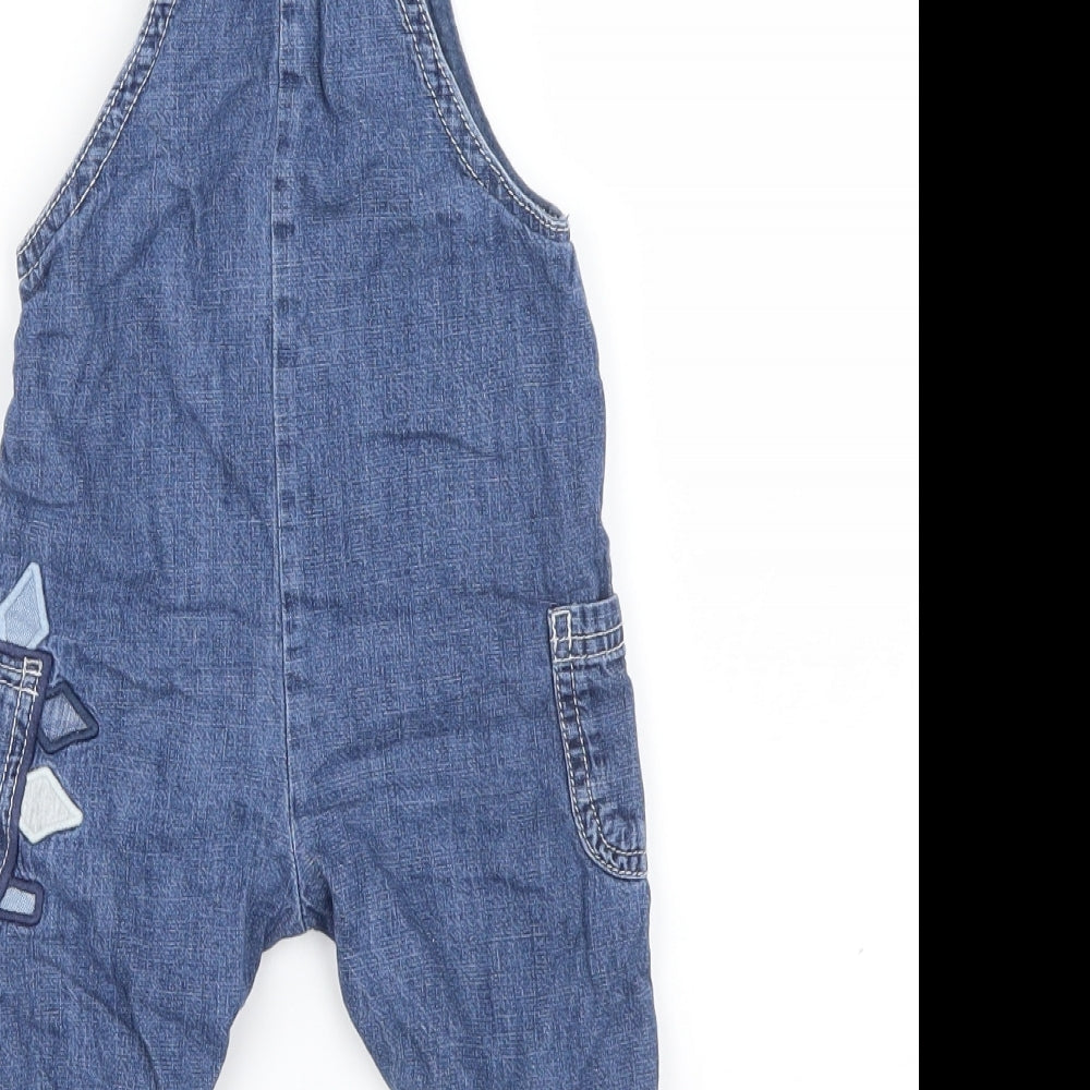 George Baby Blue   Dungaree One-Piece Size 3-6 Months  - dinosaur