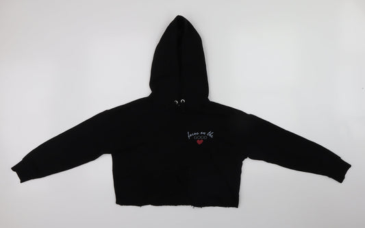 New Look Girls Black   Pullover Hoodie Size 12-13 Years  - Cropped