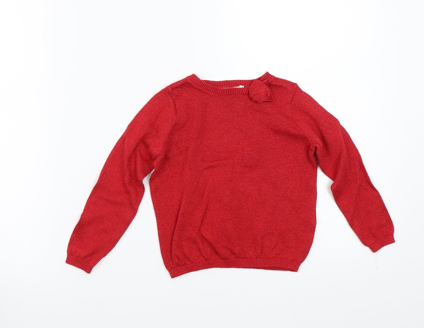 H&M Girls Red   Pullover Jumper Size 2 Years
