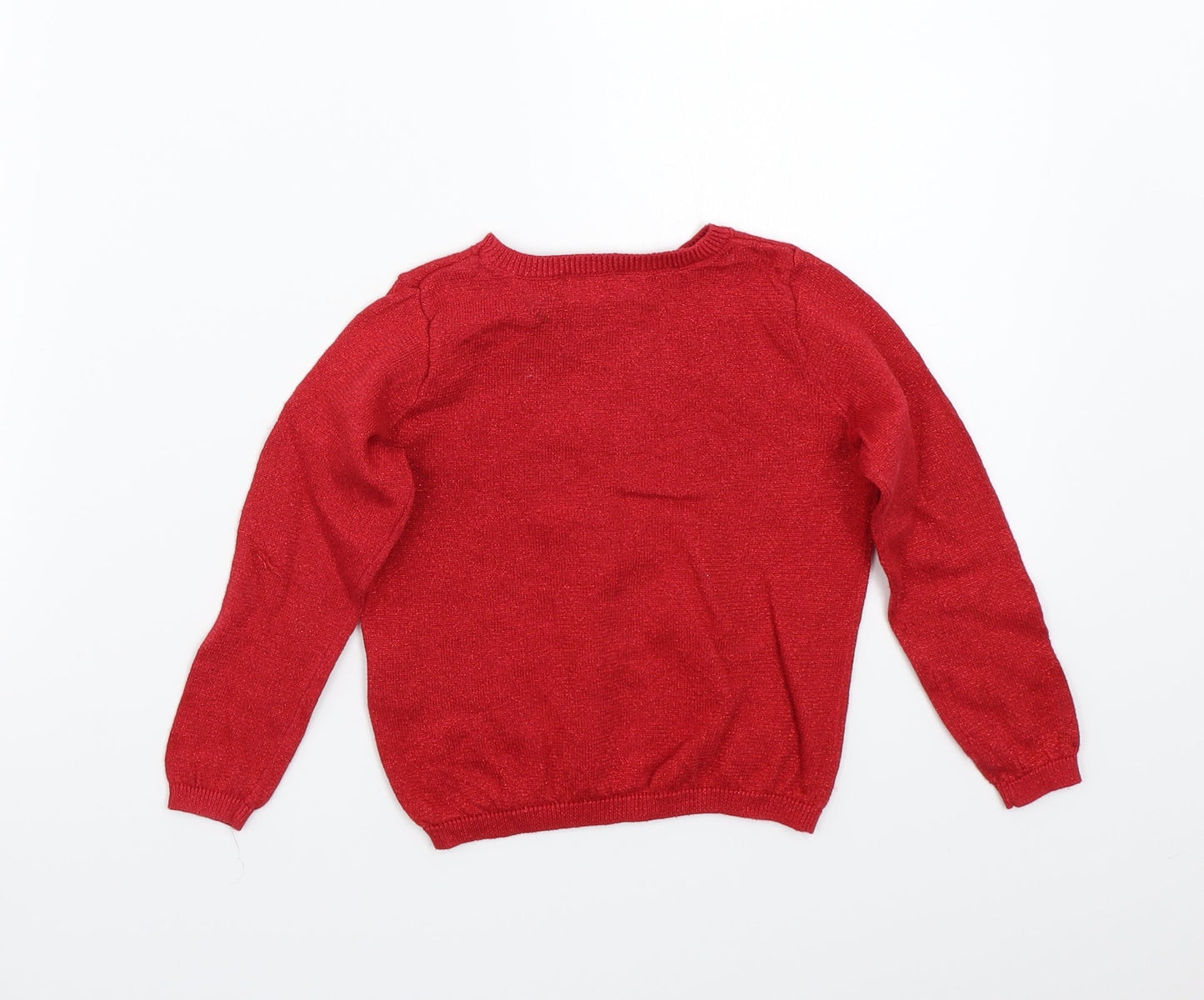 H&M Girls Red   Pullover Jumper Size 2 Years