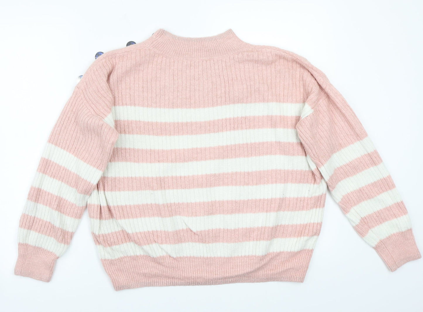 George Womens Pink Striped  Pullover Jumper Size M