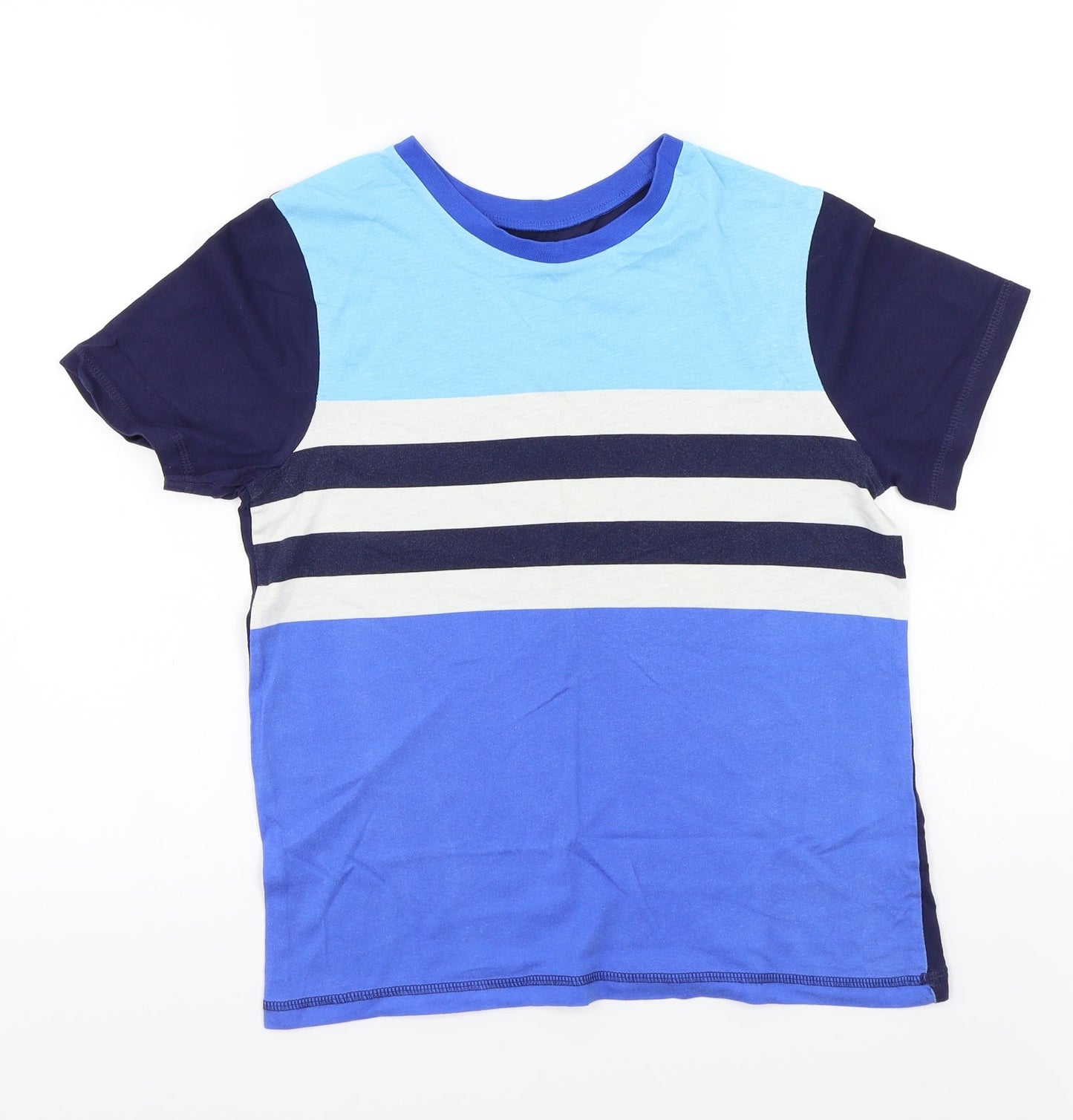 George Boys Blue Striped  Basic T-Shirt Size 12 Years