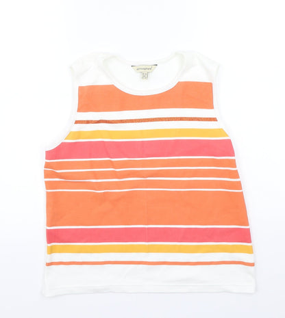 Preloved Primark Womens White Striped  Basic Tank Size 18 - Front