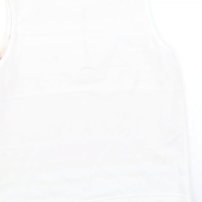 Preloved Primark Womens White Striped  Basic Tank Size 18 - Label