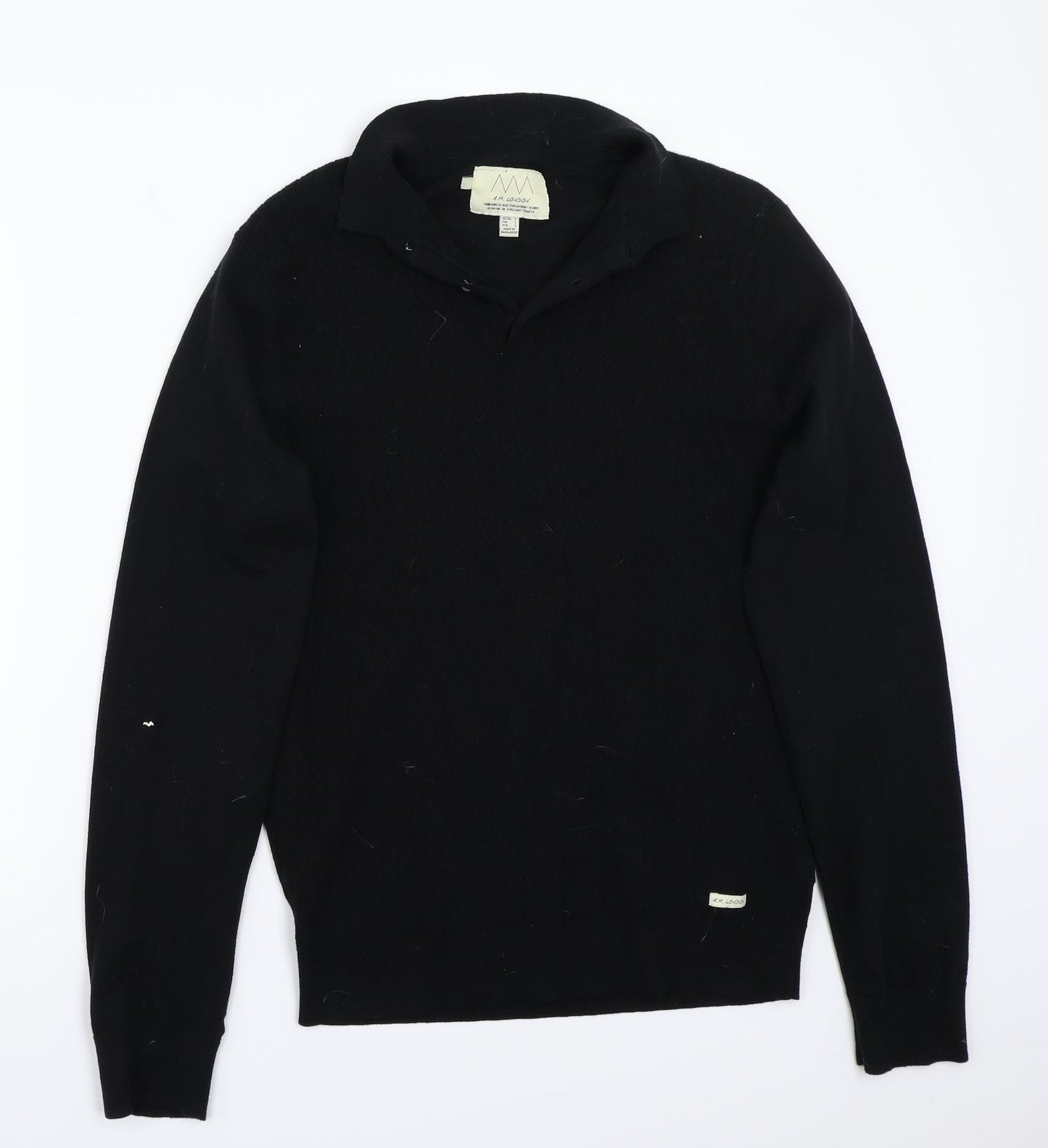 Am london Mens Black   Pullover Jumper Size L