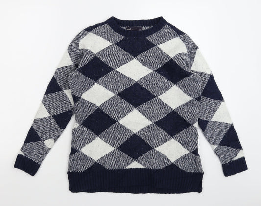Marks and Spencer Womens Multicoloured Check Knit Pullover Jumper Size S
