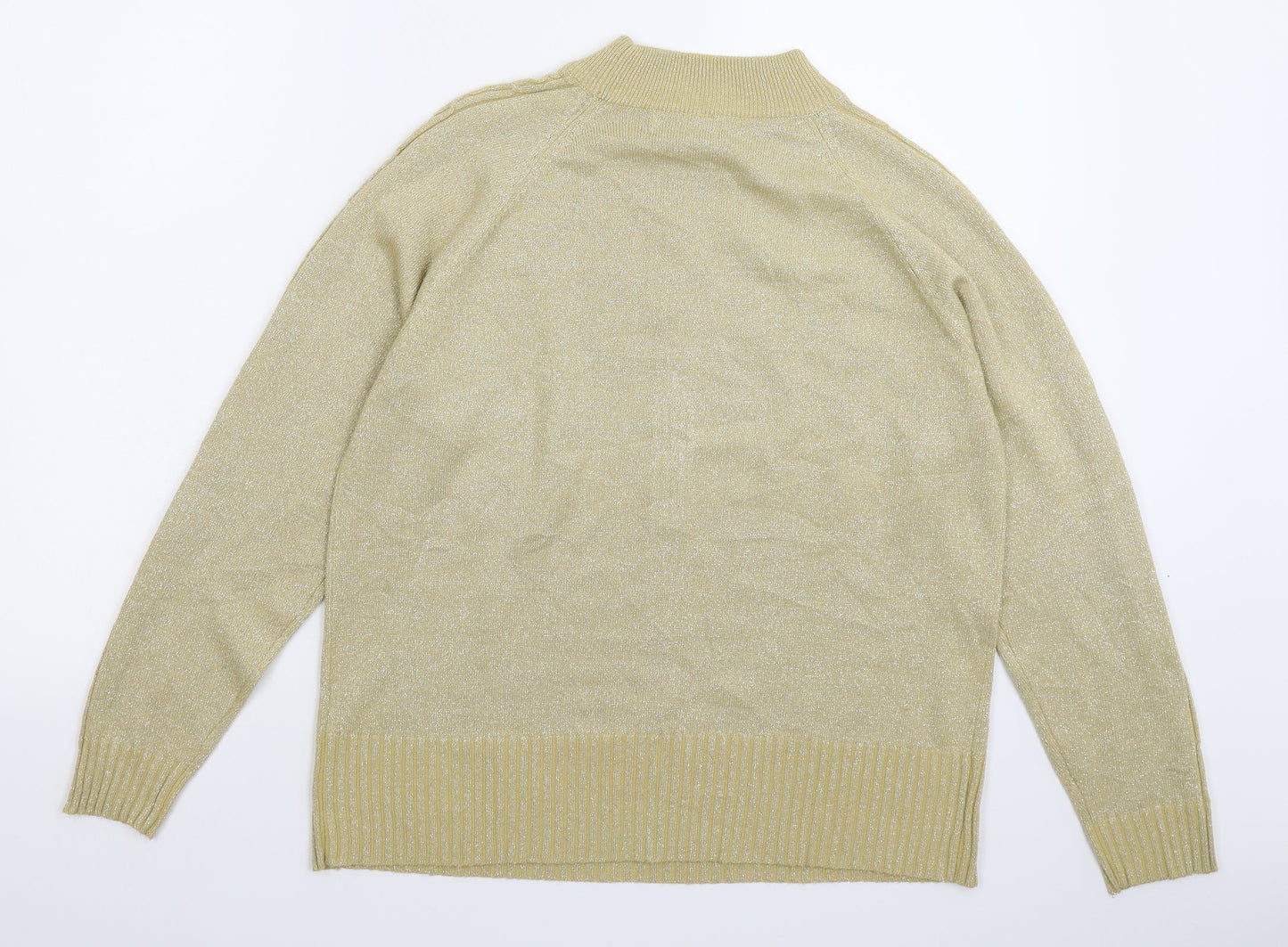 Bonmarché Womens Gold  Knit Pullover Jumper Size M