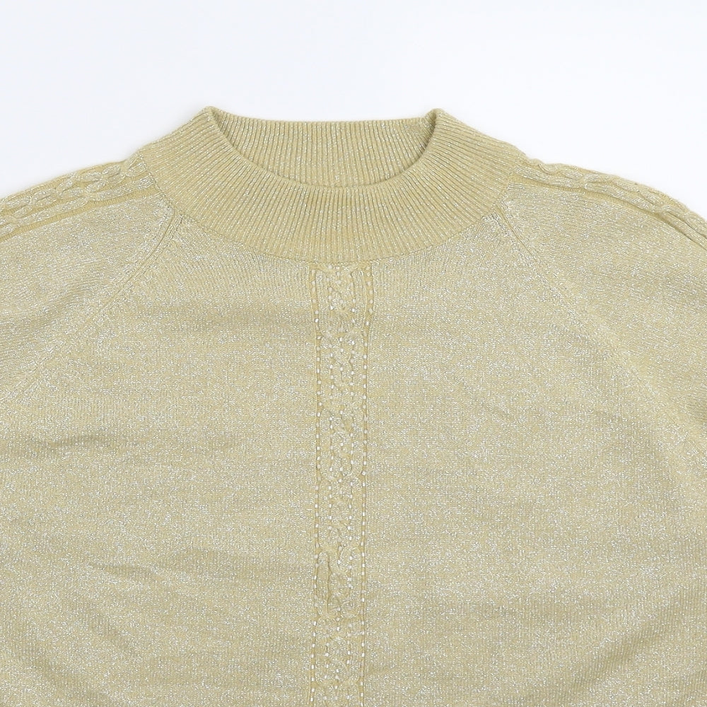 Bonmarché Womens Gold  Knit Pullover Jumper Size M