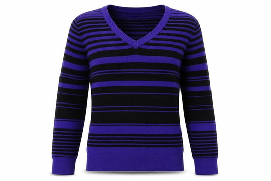 Debenhams Womens Purple Striped Knit Pullover Jumper Size 8