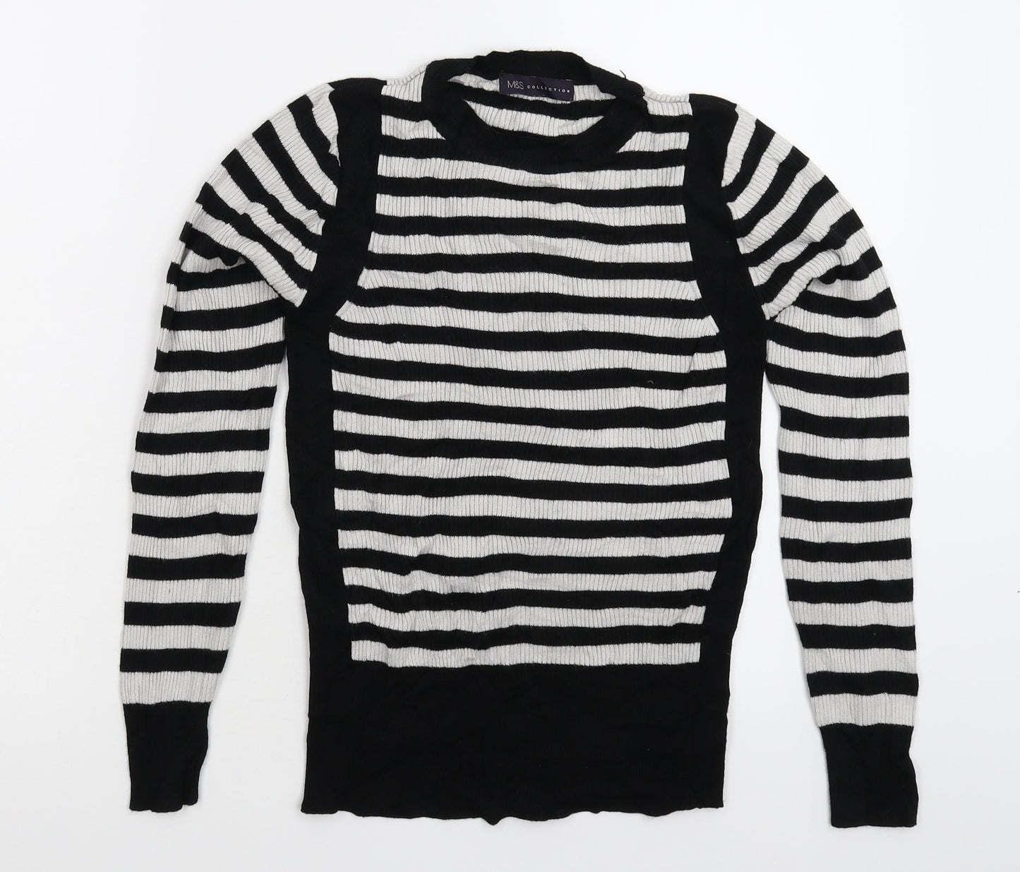 Marks and Spencer Womens Multicoloured Striped Knit Pullover Jumper Size 10
