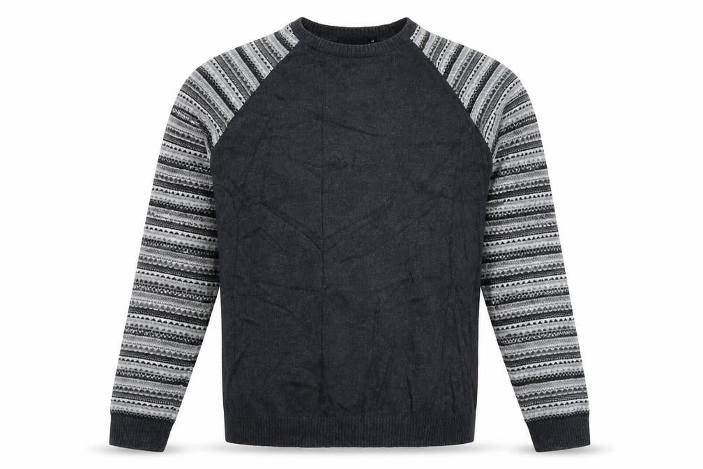 ASOS Mens Grey Geometric Knit Pullover Jumper Size M