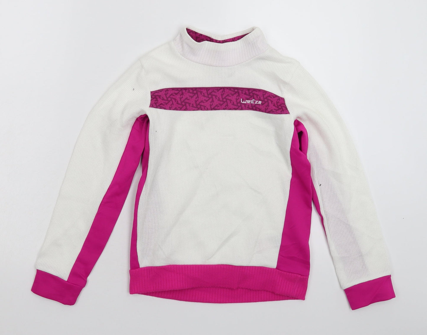 DECATHLON Girls White   Pullover Sweatshirt Size 10 Years
