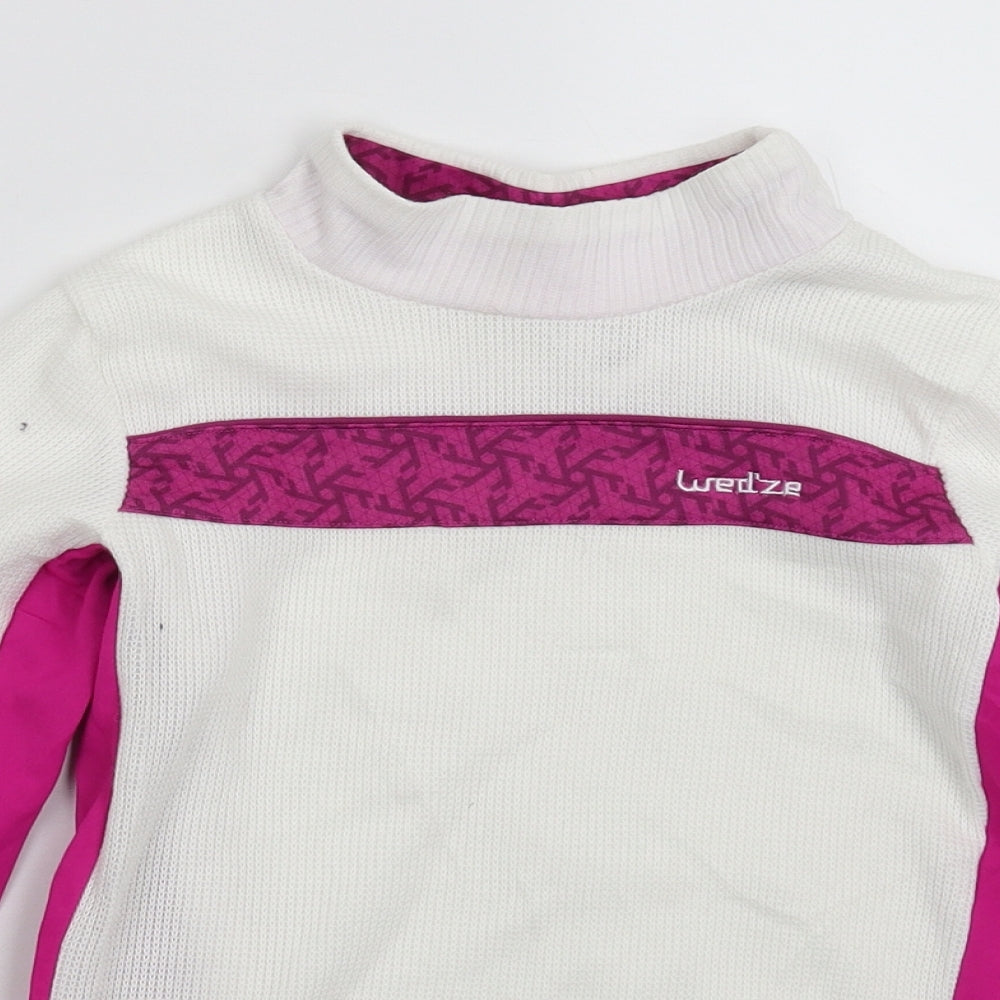DECATHLON Girls White   Pullover Sweatshirt Size 10 Years