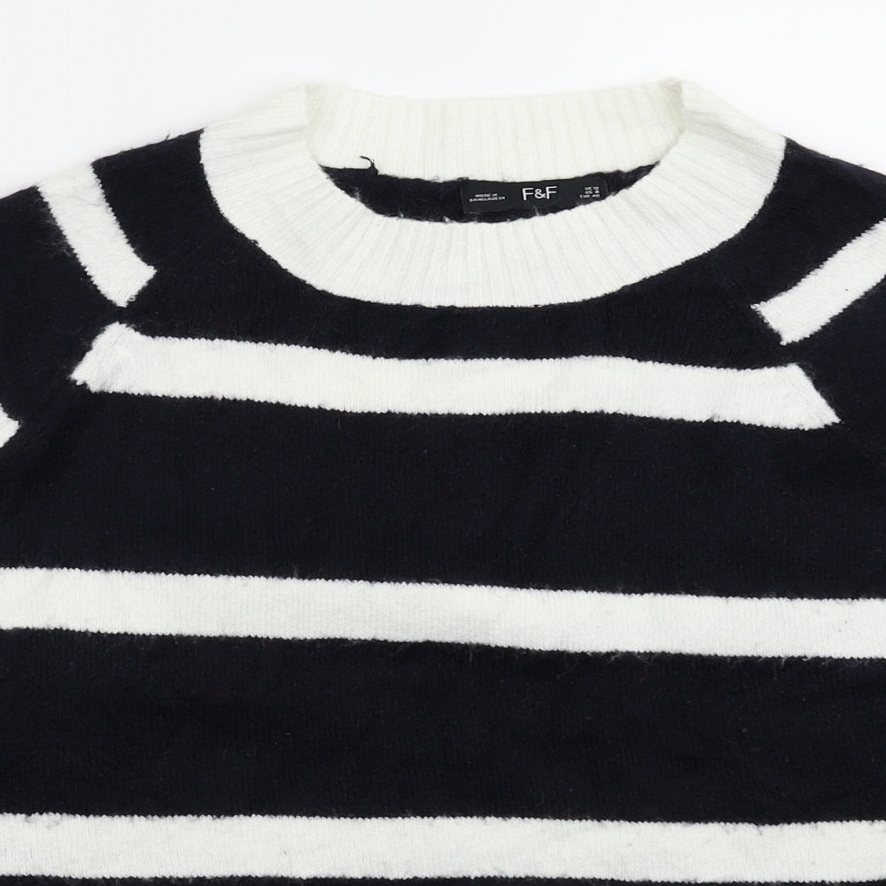 F&F Womens Multicoloured Striped Knit Pullover Jumper Size 12