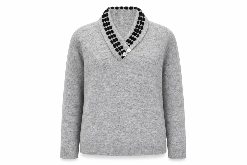 Glimpse Womens Grey  Knit Pullover Jumper Size XL
