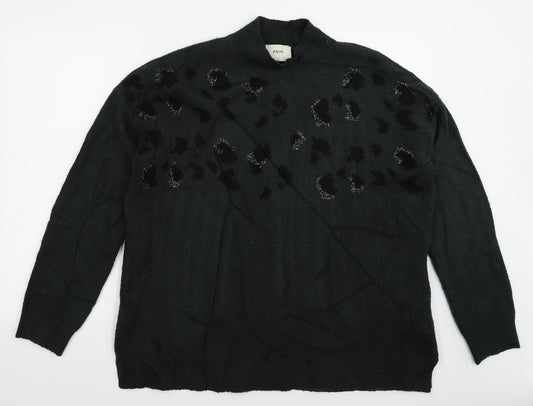 Matalan Womens Grey Animal Print Knit Pullover Jumper Size L