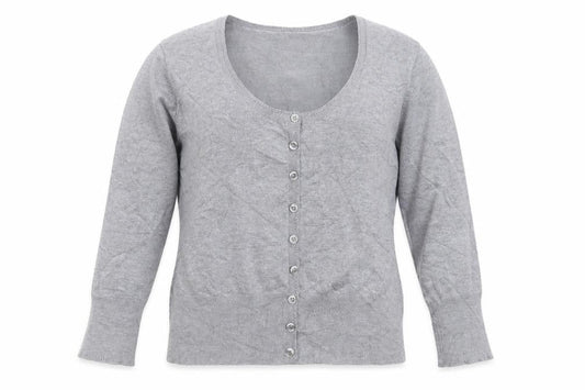 Preworn Womens Grey  Knit Cardigan Jumper Size L