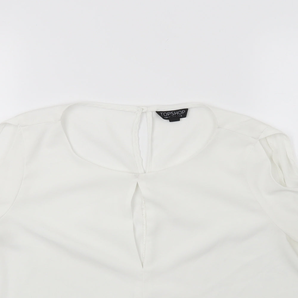 Topshop Womens White   Basic Blouse Size 12