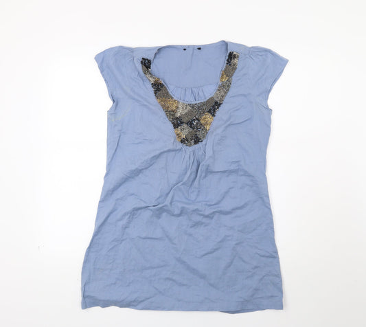 M&Co Womens Blue  Rayon A-Line  Size 10