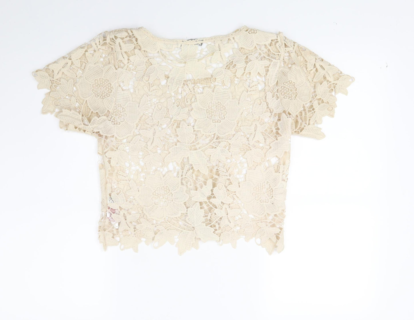 Primark Womens Beige Floral  Basic T-Shirt Size XS