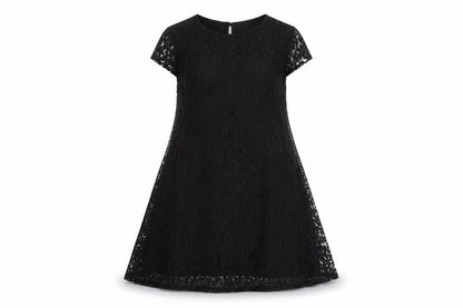 Front view of Atmosphere women’s black floral a-line, size UK 8