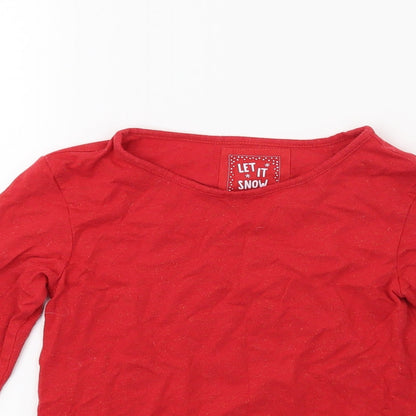 Preloved TU Girls Red   Basic T-Shirt Size 9 Years - Detail