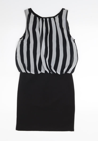 Cameo Rose Womens Black Striped Mini Size 10