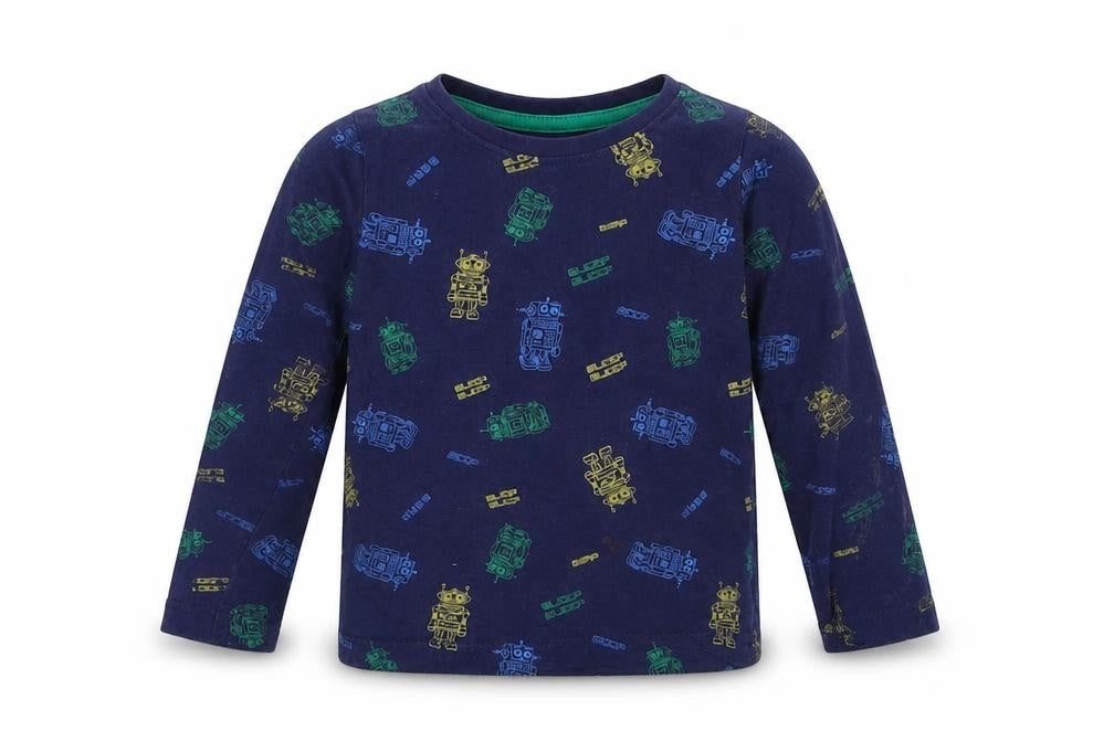 Primark Boys Blue   Pullover Sweatshirt Size 3-4 Years  - Robot Print