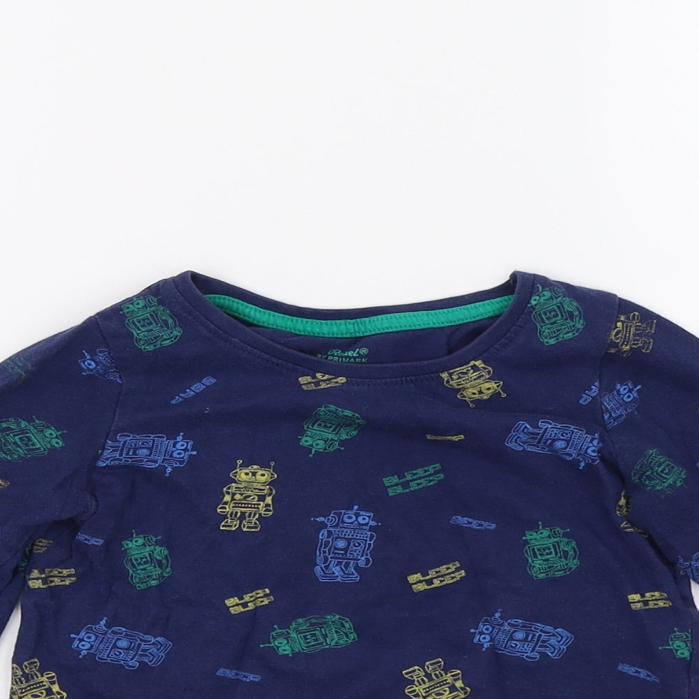 Primark Boys Blue   Pullover Sweatshirt Size 3-4 Years  - Robot Print