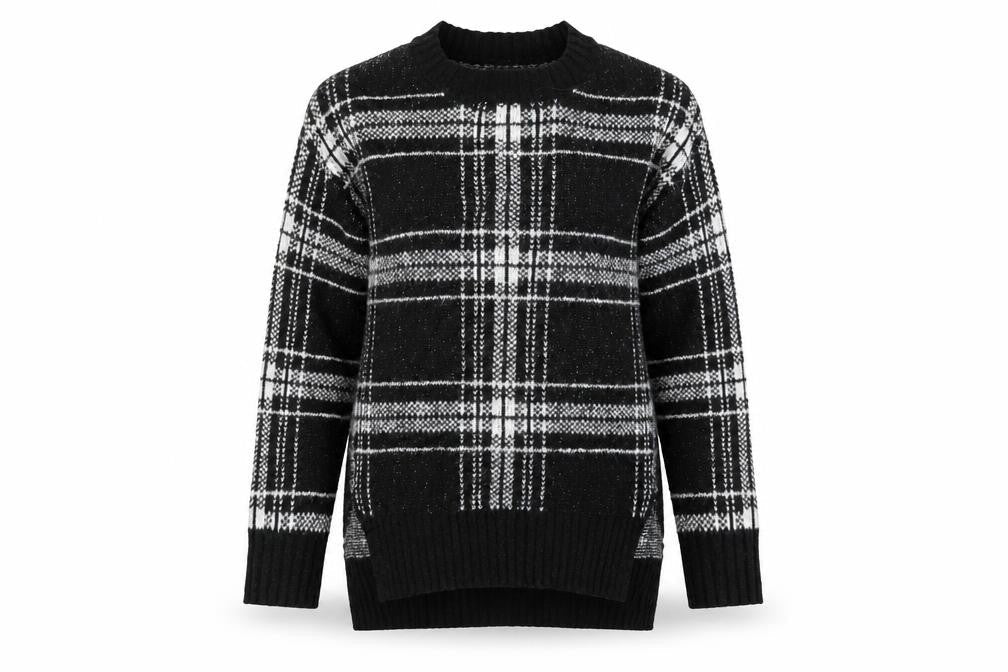 Marks & Spencer Womens Black Check  Pullover Jumper Size S
