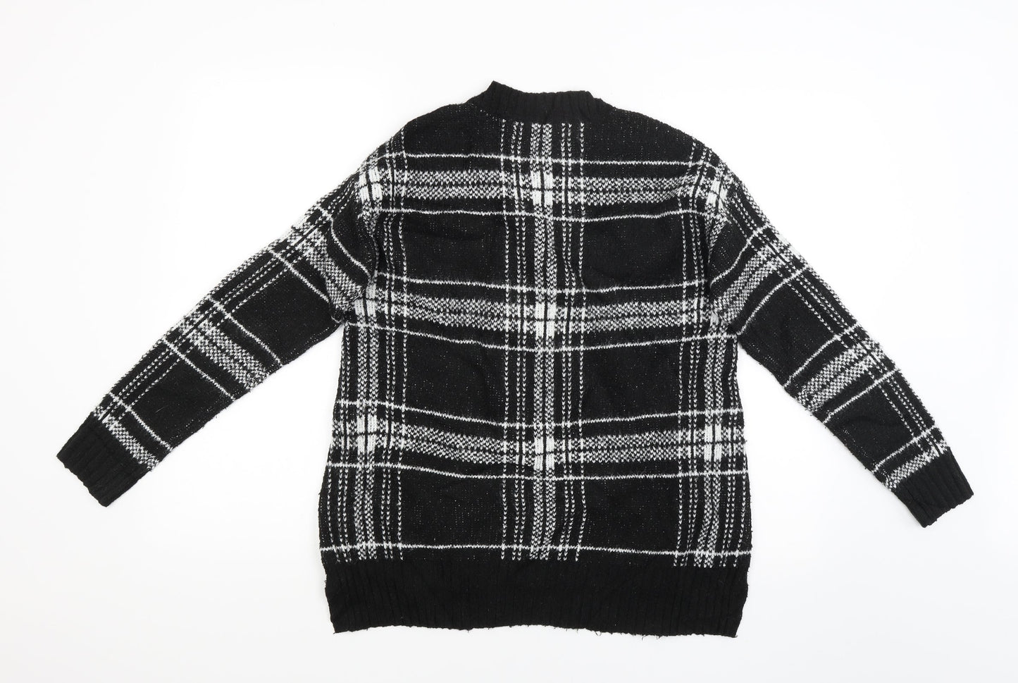 M&S Womens Black Check  Pullover Jumper Size S