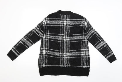 Marks & Spencer Womens Black Check  Pullover Jumper Size S
