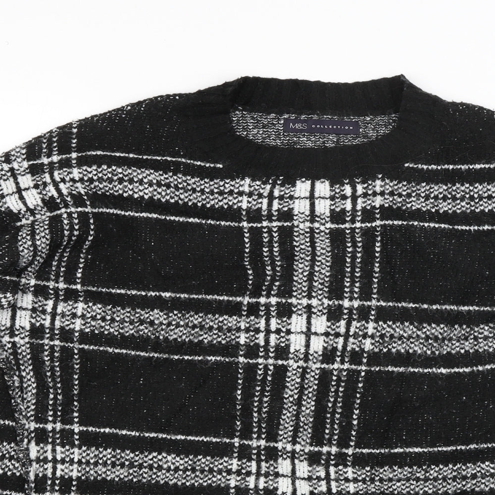 M&S Womens Black Check  Pullover Jumper Size S