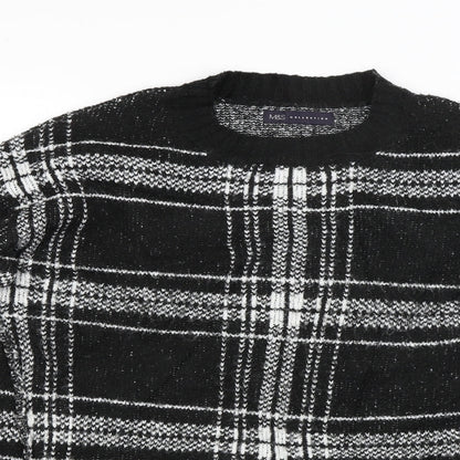 Marks & Spencer Womens Black Check  Pullover Jumper Size S