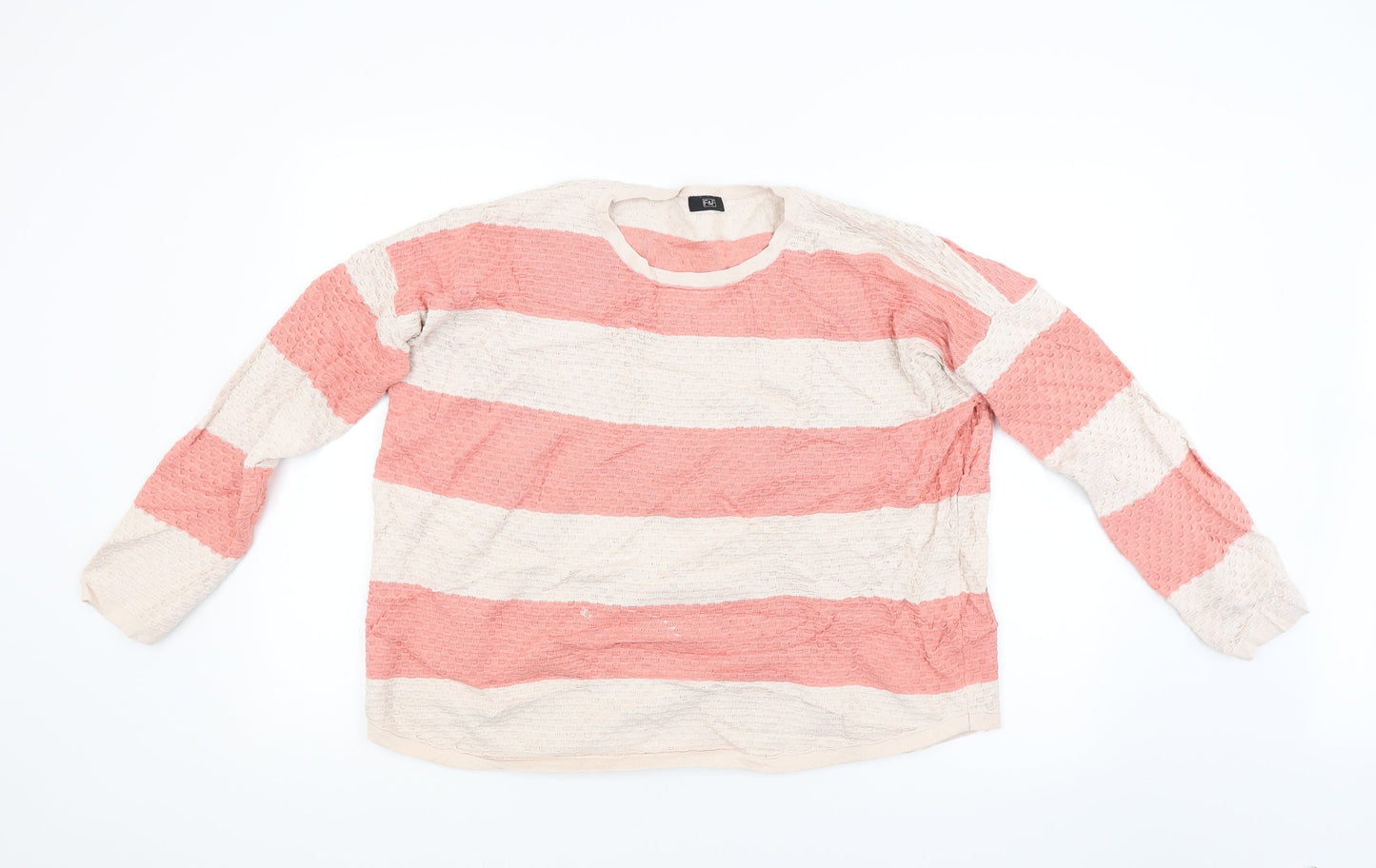 F&F Womens Pink Striped  Pullover Jumper Size 12