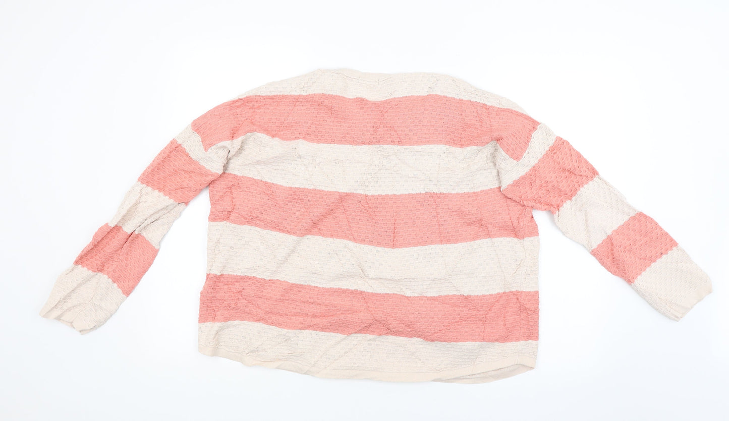 F&F Womens Pink Striped  Pullover Jumper Size 12