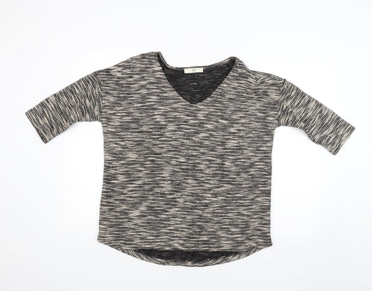 M&S Womens Gold Striped  Pullover Jumper Size 14