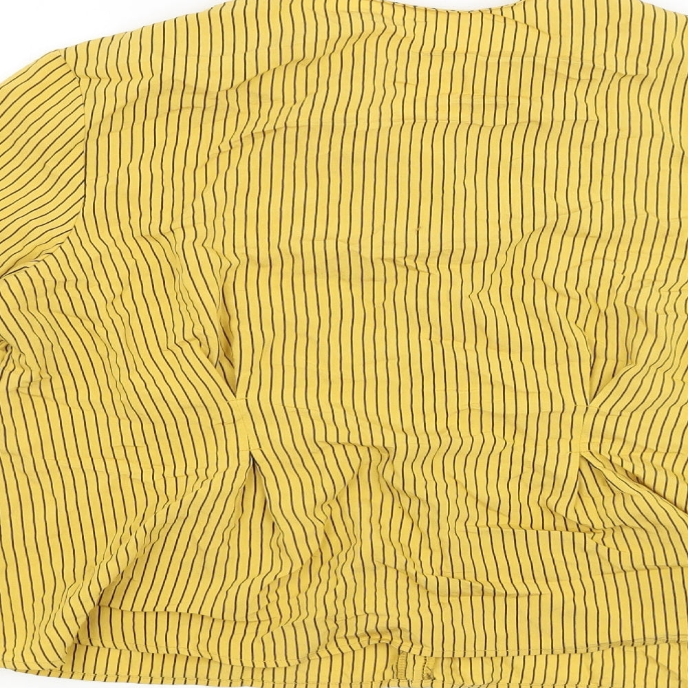 Topshop Womens Gold Striped  Basic Blouse Size 10