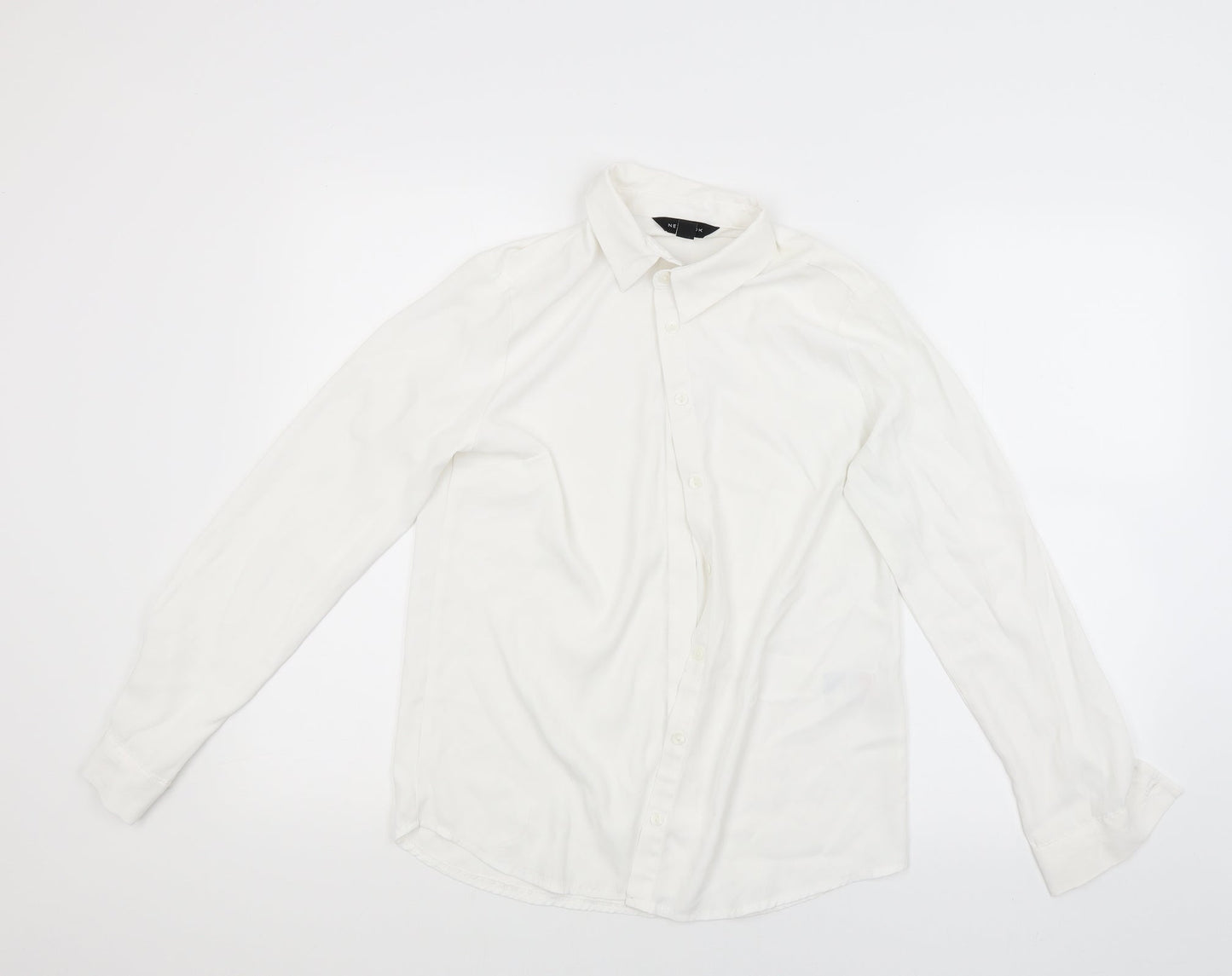 New Look Womens White   Basic Button-Up Size 8