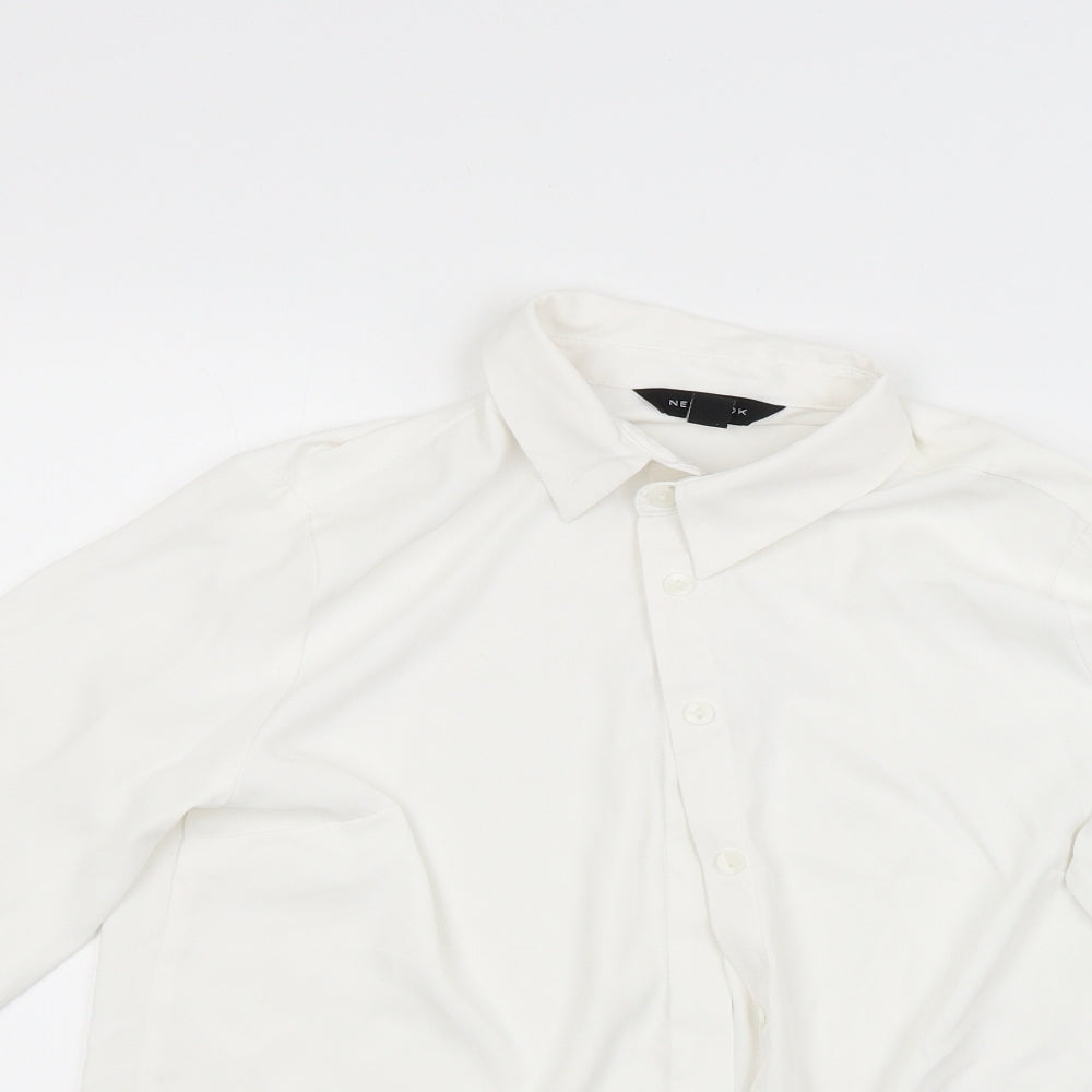 New Look Womens White   Basic Button-Up Size 8