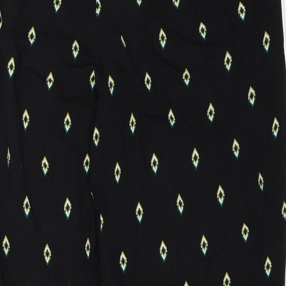 Dorothy Perkins Womens Black Geometric  Trousers  Size 8 L31 in