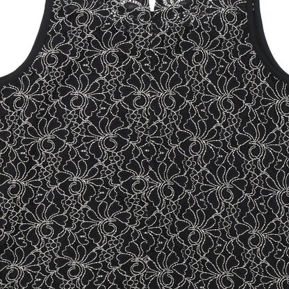 Preloved Papaya Womens Black Floral  Basic Blouse Size 12 - Label