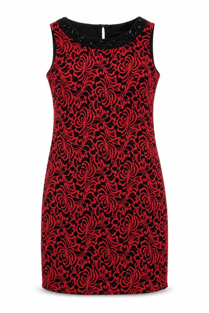 Roman Womens Red Floral  Shift  Size 10