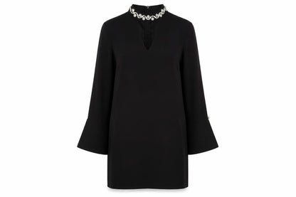 Front view of Papaya women’s black shift, size UK 12