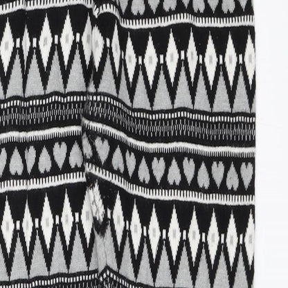 Preloved Primark Girls Black Geometric  Sweatpants Trousers Size 13-14 Years - Detail