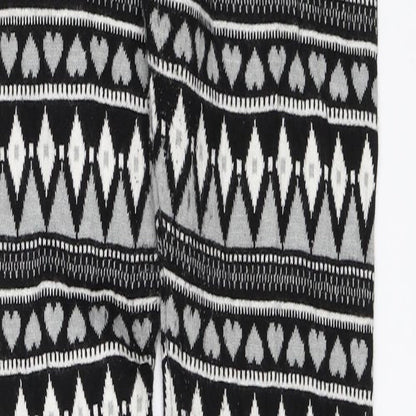 Preloved Primark Girls Black Geometric  Sweatpants Trousers Size 13-14 Years - Label