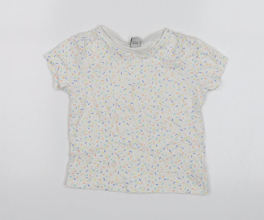 TU Girls White   Basic T-Shirt Size 3-4 Years  - Sprinkles