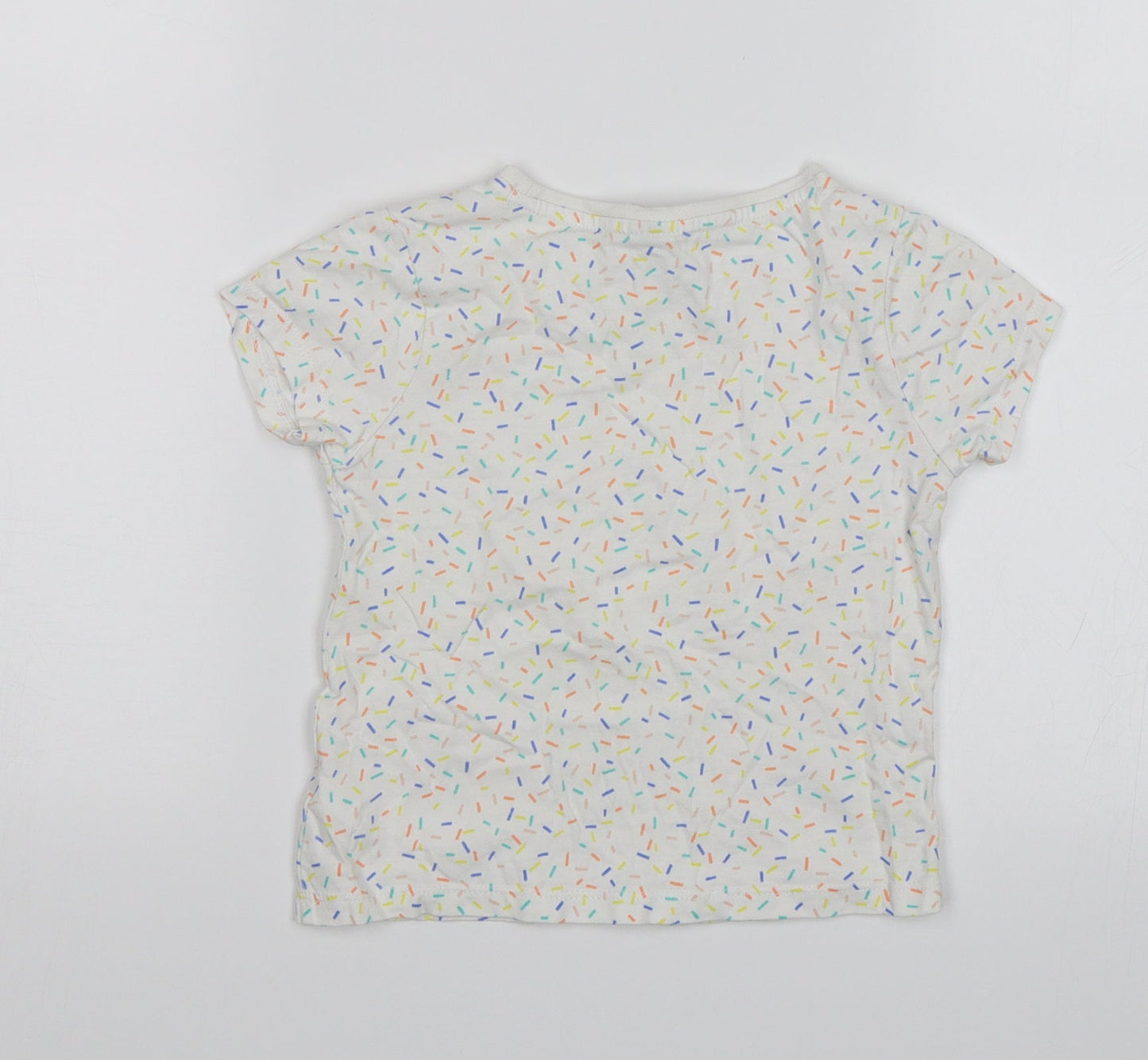 TU Girls White   Basic T-Shirt Size 3-4 Years  - Sprinkles