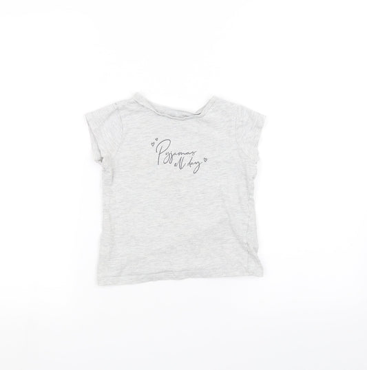 George Girls Grey   Basic T-Shirt Size 4-5 Years